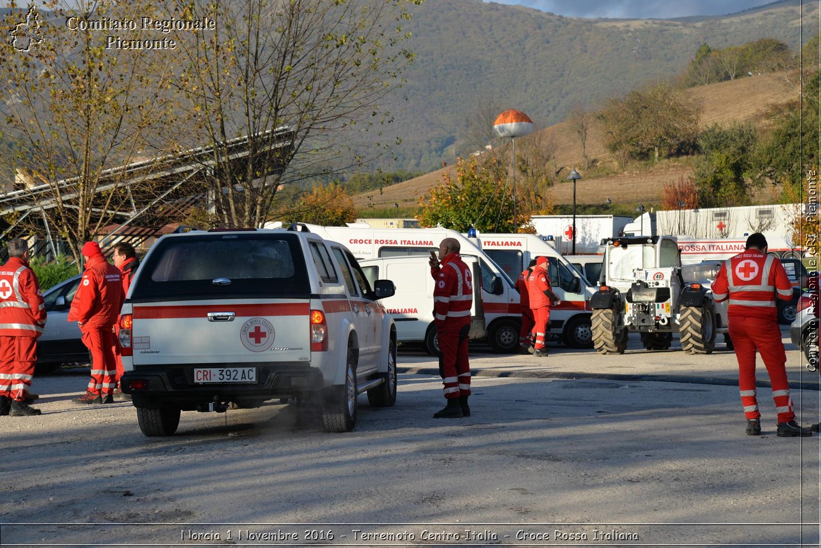 Norcia 1 Novembre 2016 - Terremoto Centro Italia - Croce Rossa Italiana- Comitato Regionale del Piemonte