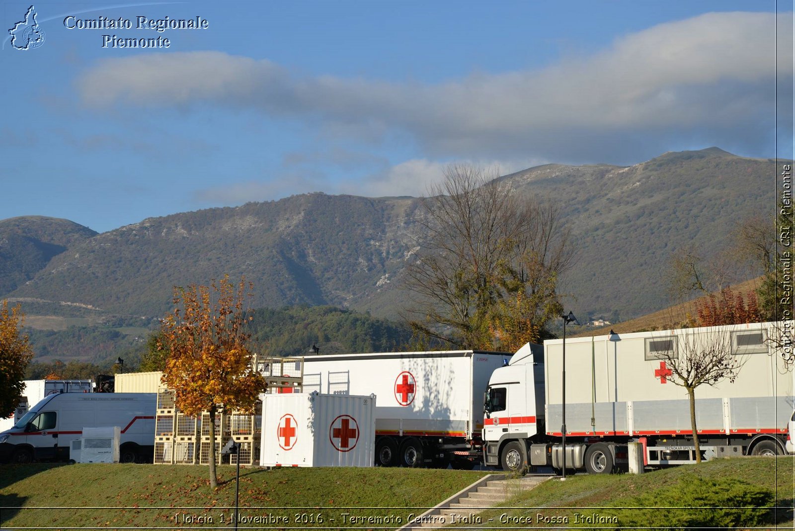 Norcia 1 Novembre 2016 - Terremoto Centro Italia - Croce Rossa Italiana- Comitato Regionale del Piemonte