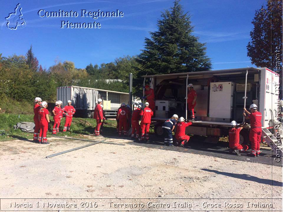 Norcia 1 Novembre 2016 - Terremoto Centro Italia - Croce Rossa Italiana- Comitato Regionale del Piemonte