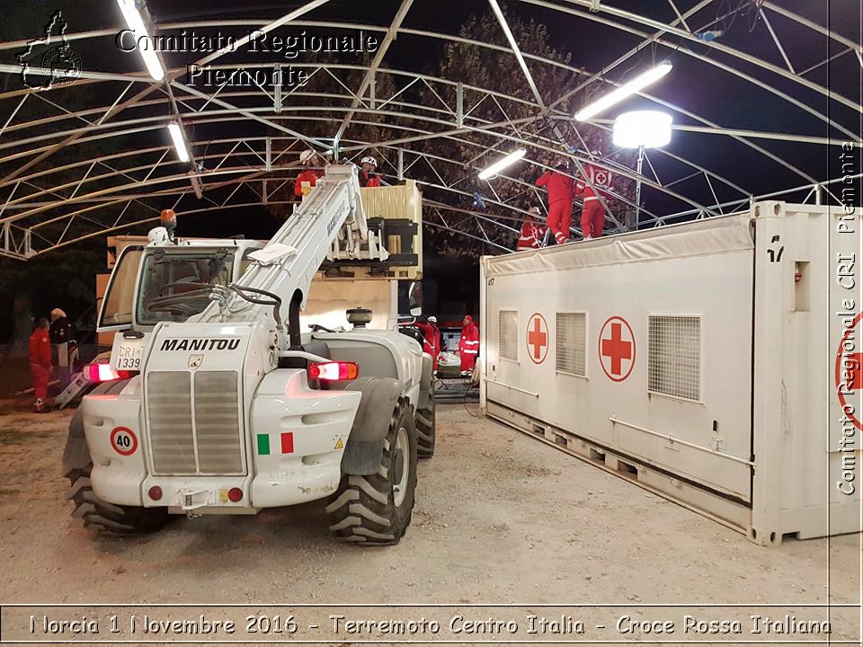 Norcia 1 Novembre 2016 - Terremoto Centro Italia - Croce Rossa Italiana- Comitato Regionale del Piemonte