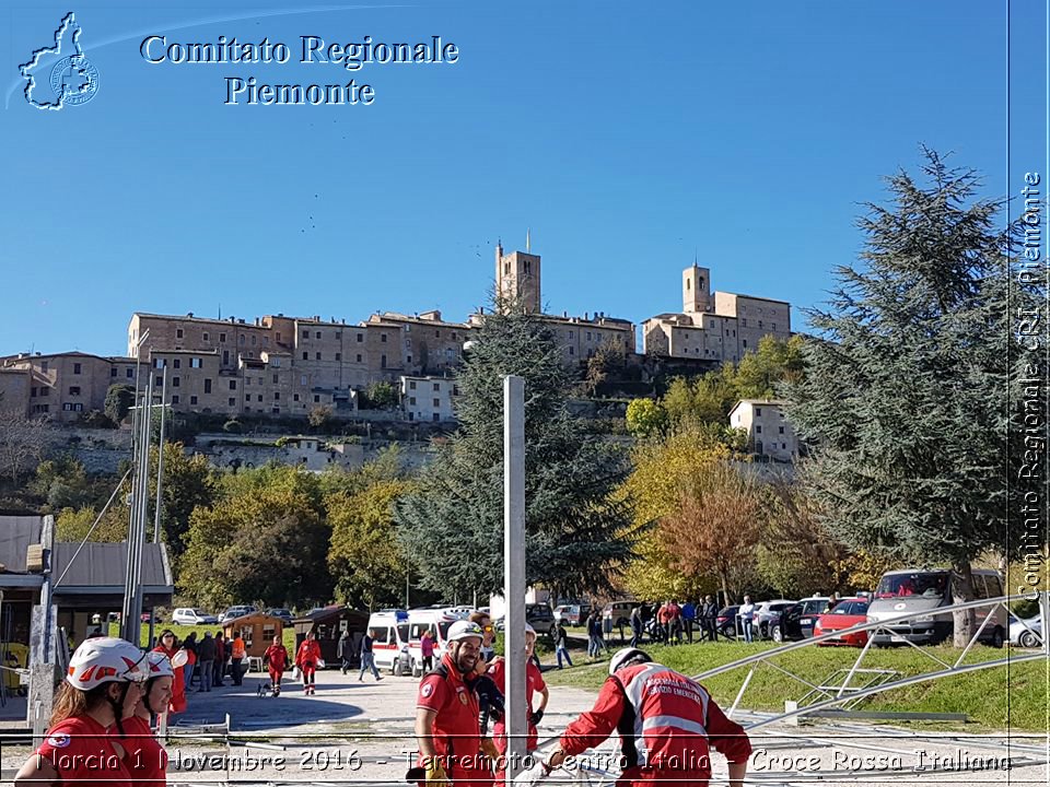 Norcia 1 Novembre 2016 - Terremoto Centro Italia - Croce Rossa Italiana- Comitato Regionale del Piemonte