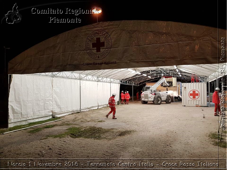 Norcia 1 Novembre 2016 - Terremoto Centro Italia - Croce Rossa Italiana- Comitato Regionale del Piemonte