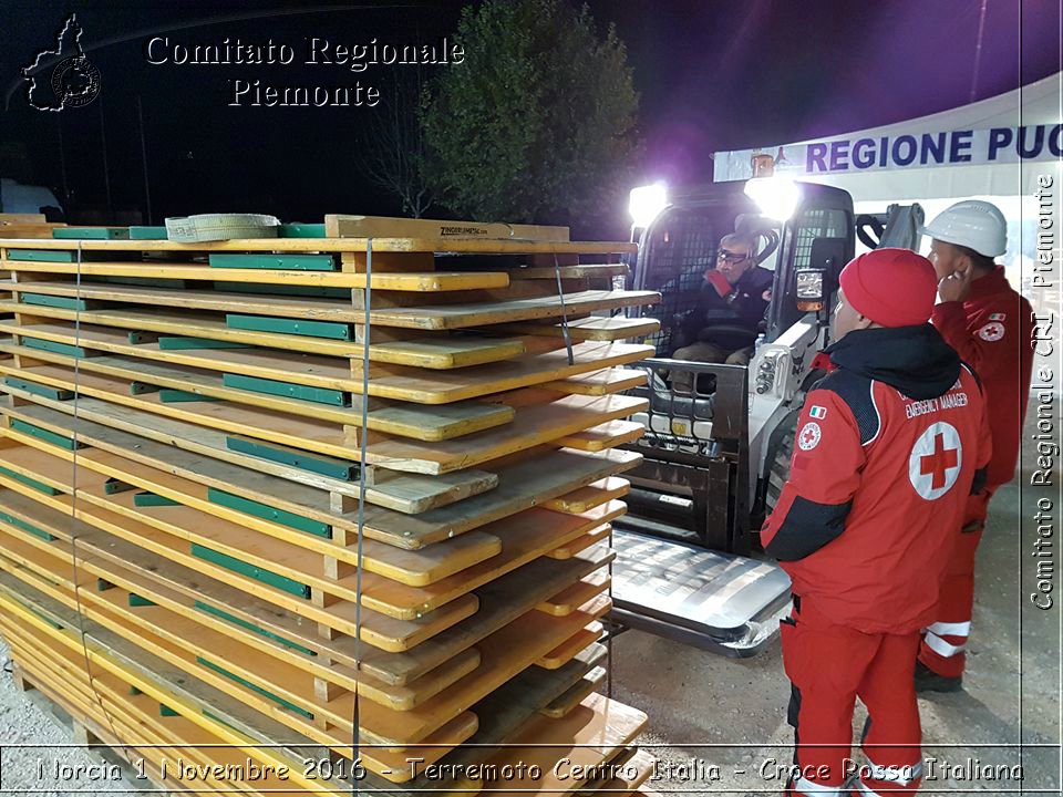 Norcia 1 Novembre 2016 - Terremoto Centro Italia - Croce Rossa Italiana- Comitato Regionale del Piemonte