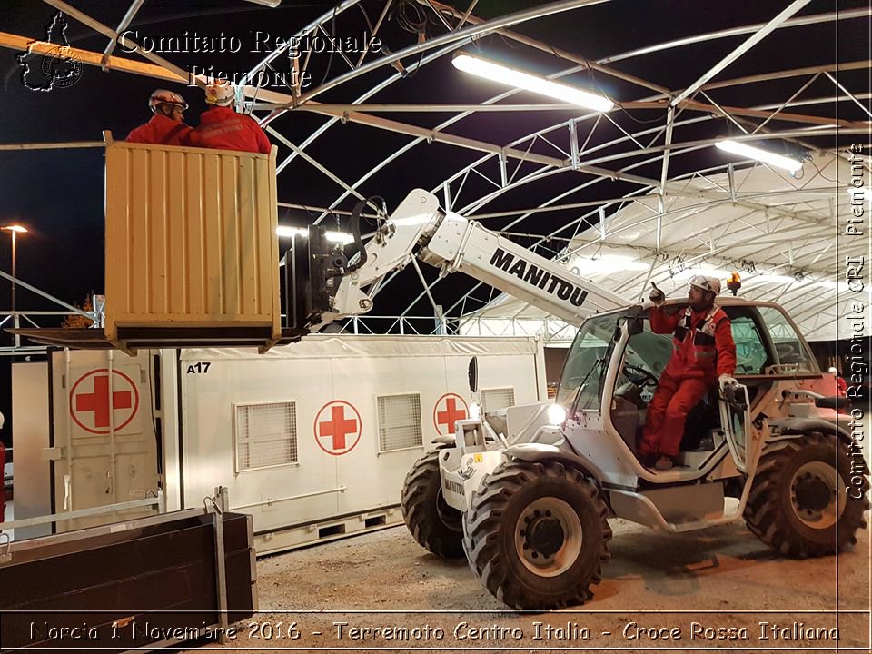 Norcia 1 Novembre 2016 - Terremoto Centro Italia - Croce Rossa Italiana- Comitato Regionale del Piemonte