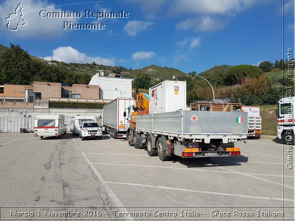 Norcia 1 Novembre 2016 - Terremoto Centro Italia - Croce Rossa Italiana- Comitato Regionale del Piemonte