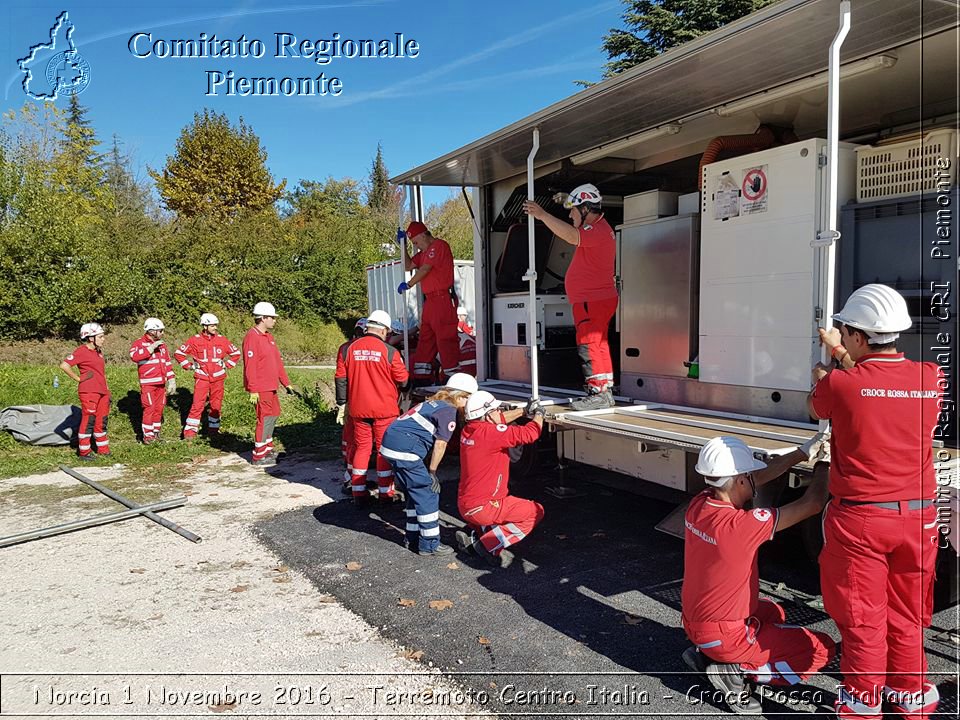 Norcia 1 Novembre 2016 - Terremoto Centro Italia - Croce Rossa Italiana- Comitato Regionale del Piemonte