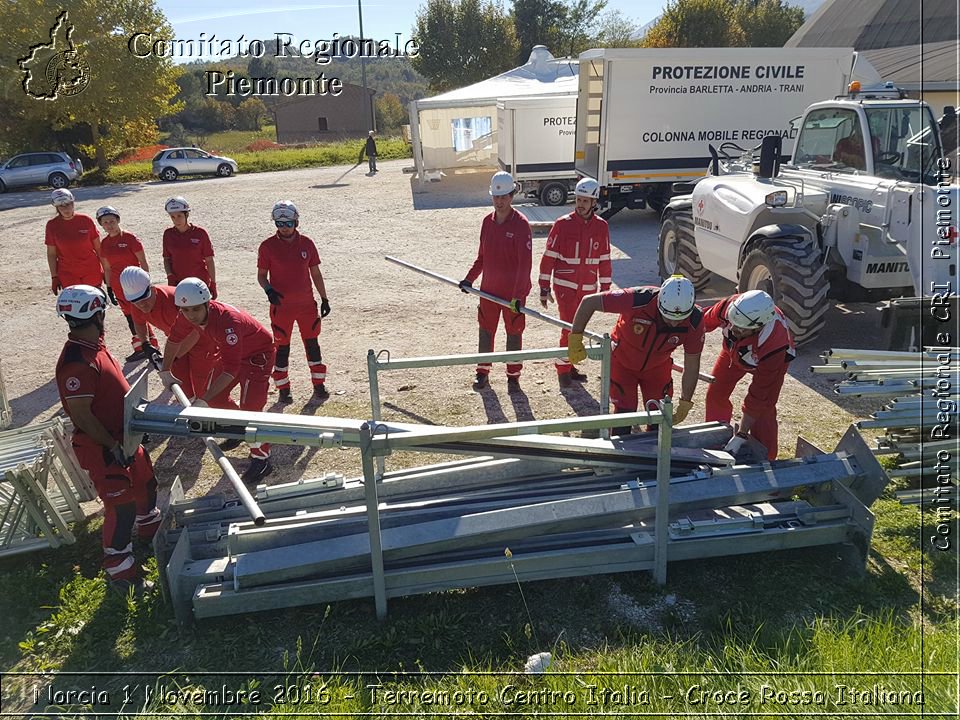 Norcia 1 Novembre 2016 - Terremoto Centro Italia - Croce Rossa Italiana- Comitato Regionale del Piemonte