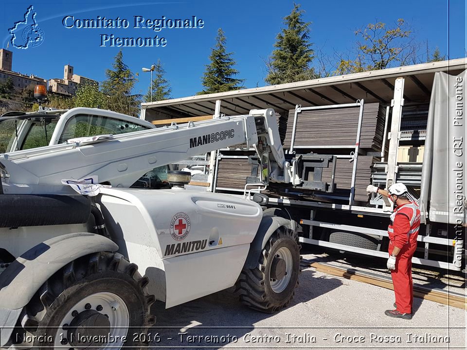 Norcia 1 Novembre 2016 - Terremoto Centro Italia - Croce Rossa Italiana- Comitato Regionale del Piemonte