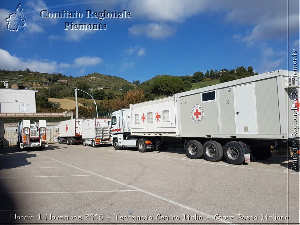 Norcia 1 Novembre 2016 - Terremoto Centro Italia - Croce Rossa Italiana- Comitato Regionale del Piemonte