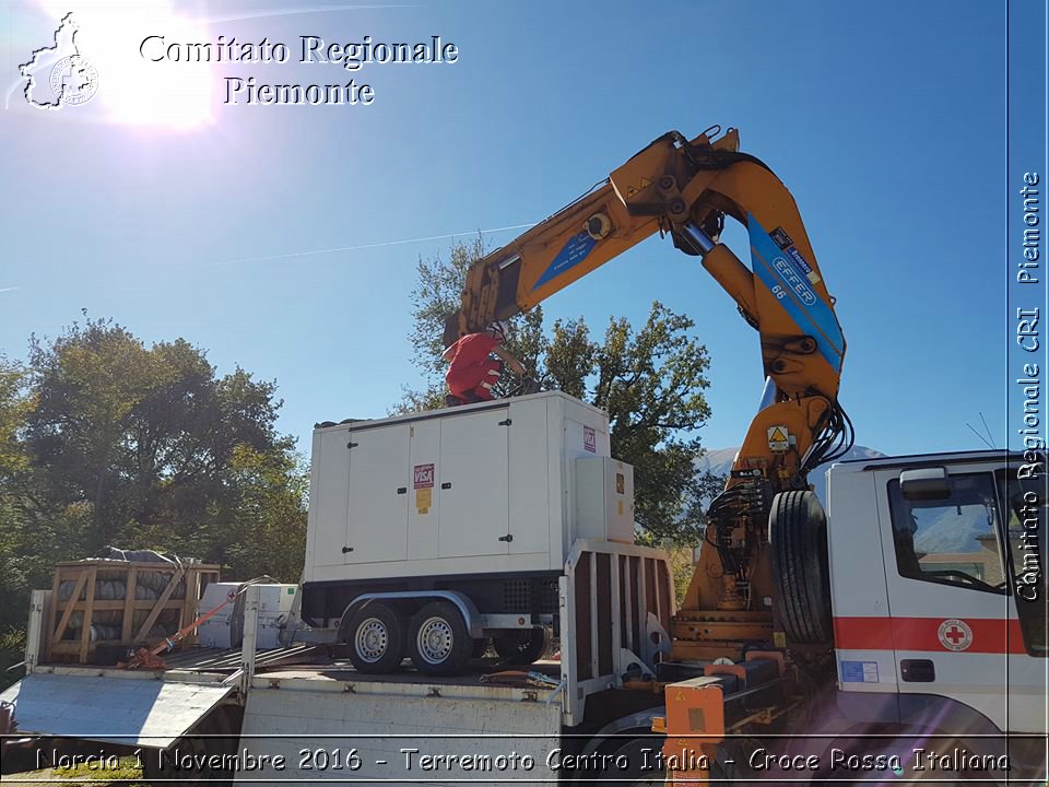 Norcia 1 Novembre 2016 - Terremoto Centro Italia - Croce Rossa Italiana- Comitato Regionale del Piemonte