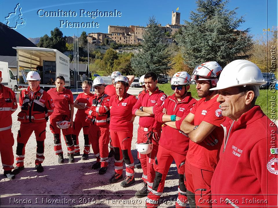 Norcia 1 Novembre 2016 - Terremoto Centro Italia - Croce Rossa Italiana- Comitato Regionale del Piemonte