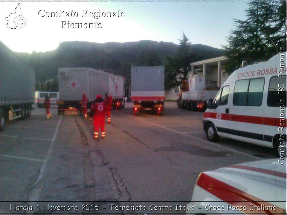 Norcia 1 Novembre 2016 - Terremoto Centro Italia - Croce Rossa Italiana- Comitato Regionale del Piemonte