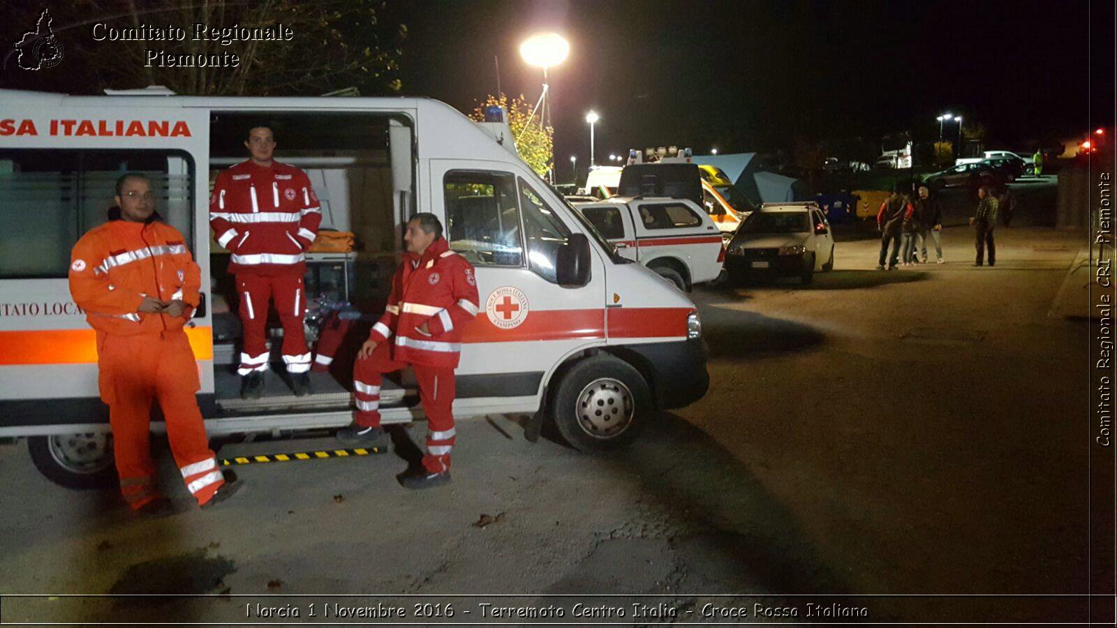 Norcia 1 Novembre 2016 - Terremoto Centro Italia - Croce Rossa Italiana- Comitato Regionale del Piemonte