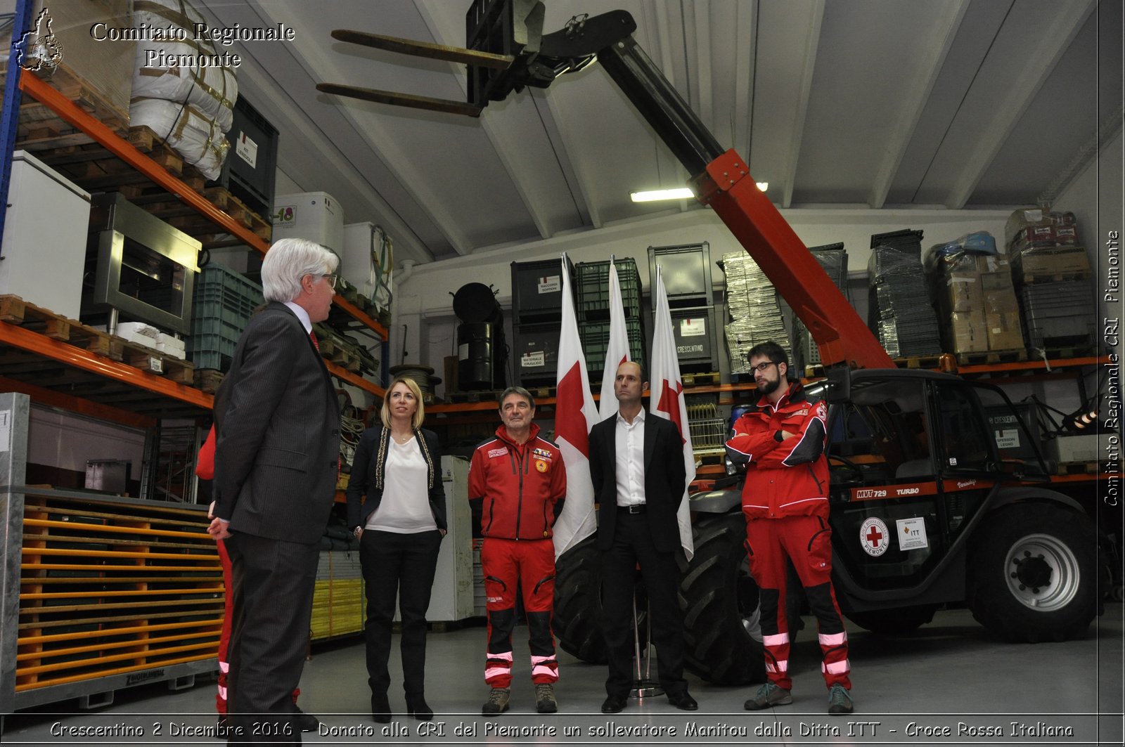 Crescentino 2 Dicembre 2016 - Donato alla CRI del Piemonte un sollevatore Manitou dalla Ditta ITT - Croce Rossa Italiana- Comitato Regionale del Piemonte