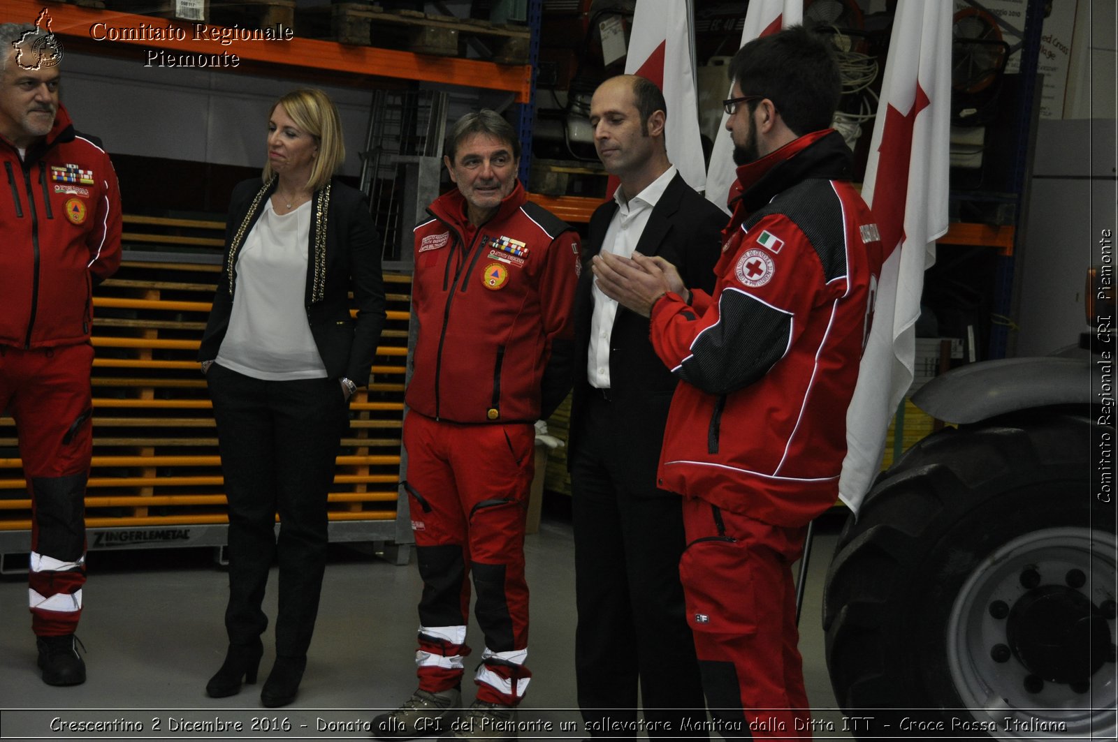 Crescentino 2 Dicembre 2016 - Donato alla CRI del Piemonte un sollevatore Manitou dalla Ditta ITT - Croce Rossa Italiana- Comitato Regionale del Piemonte