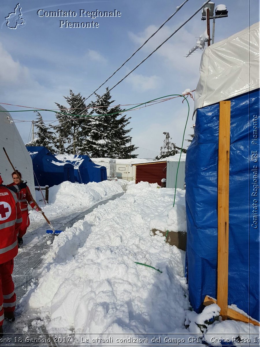 Ancarano 18 Gennaio 2017 - Le attuali condizioni del Campo CRI - Croce Rossa Italiana- Comitato Regionale del Piemonte