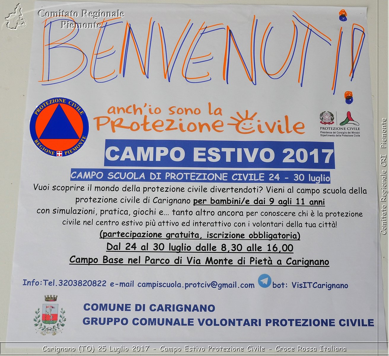 Carignano (TO) 25 Luglio 2017 - Campo Estivo Protezione Civile - Croce Rossa Italiana- Comitato Regionale del Piemonte