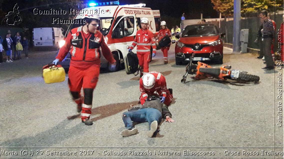 Manta (CN) 29 Settembre 2017 - Collaudo Piazzola Notturna Elisoccorso - Croce Rossa Italiana- Comitato Regionale del Piemonte