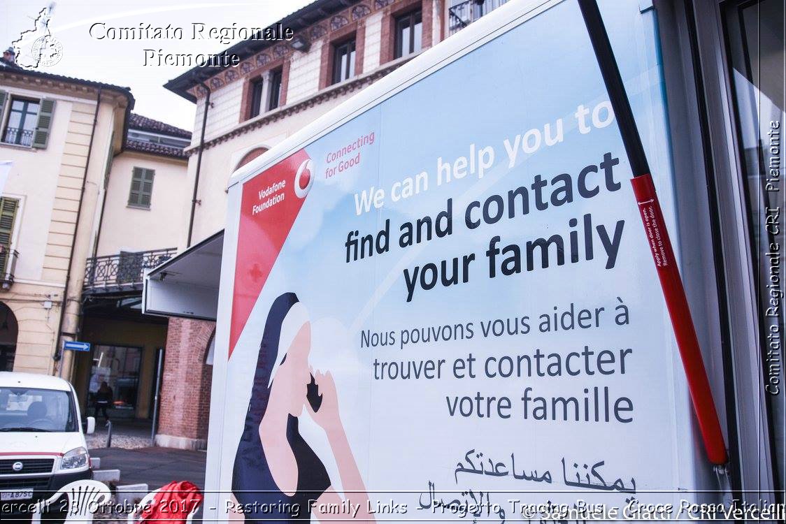 Vercelli 23 Ottobre 2017 - Restoring Family Links - Progetto Tracing Bus - Croce Rossa Italiana- Comitato Regionale del Piemonte