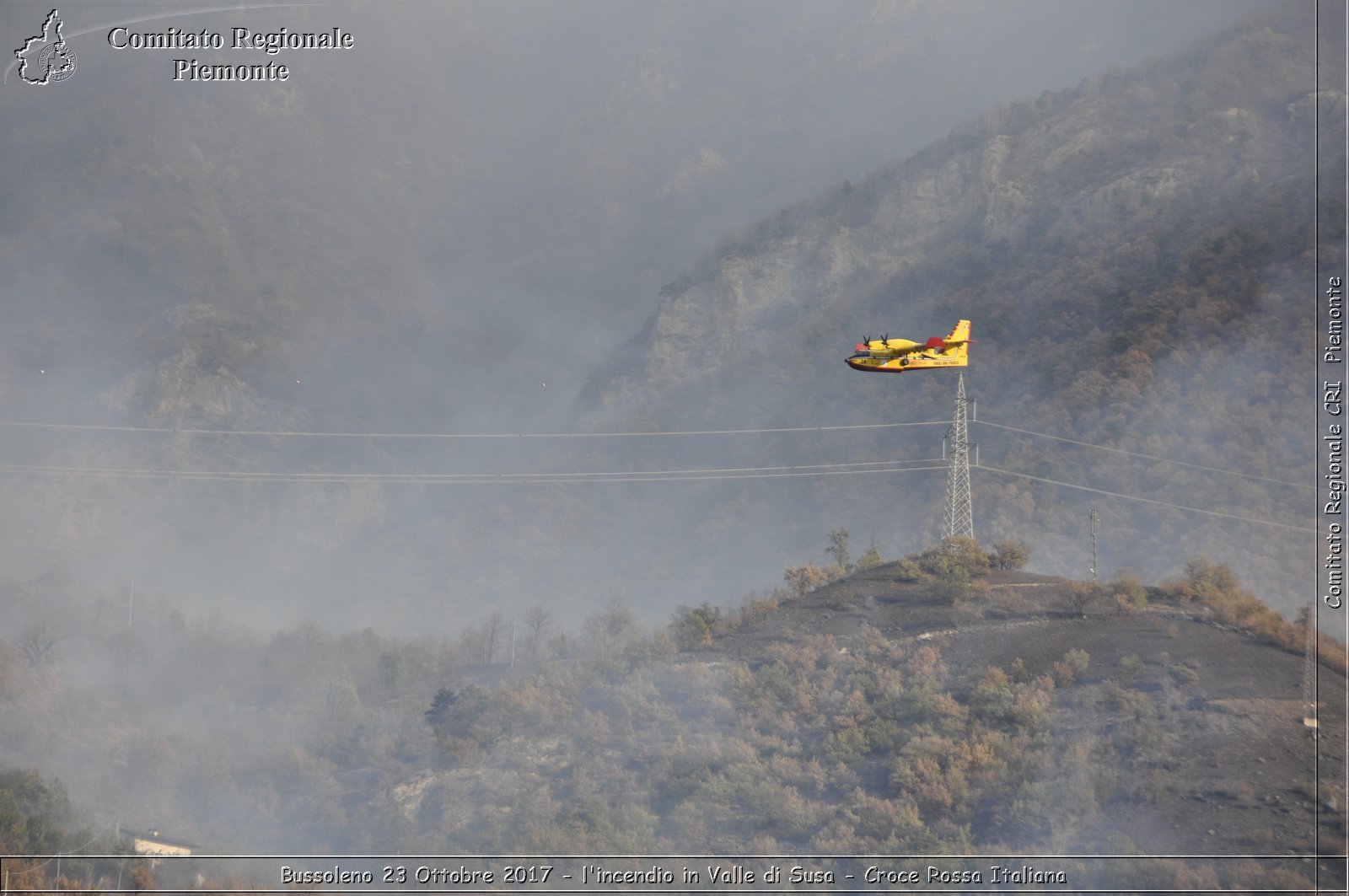 Bussoleno 23 Ottobre 2017 - l'incendio in Valle di Susa - Croce Rossa Italiana- Comitato Regionale del Piemonte