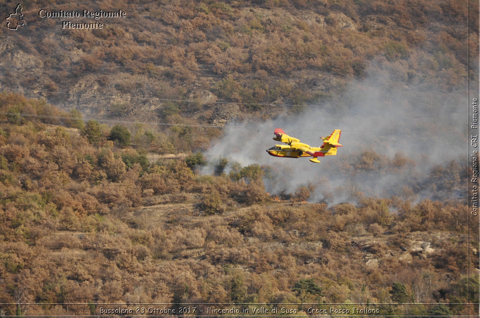 Bussoleno 23 Ottobre 2017 - l'incendio in Valle di Susa - Croce Rossa Italiana- Comitato Regionale del Piemonte