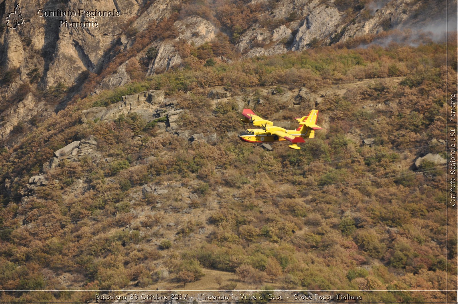 Bussoleno 23 Ottobre 2017 - l'incendio in Valle di Susa - Croce Rossa Italiana- Comitato Regionale del Piemonte