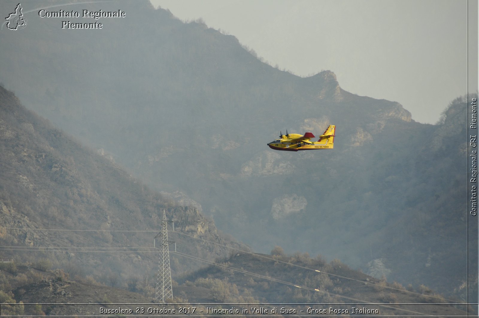 Bussoleno 23 Ottobre 2017 - l'incendio in Valle di Susa - Croce Rossa Italiana- Comitato Regionale del Piemonte