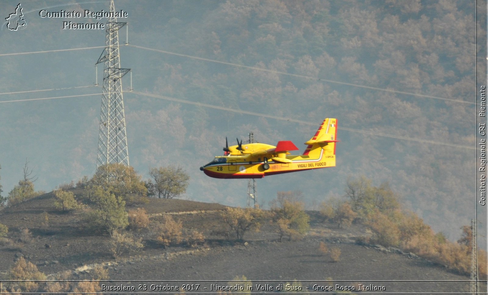 Bussoleno 23 Ottobre 2017 - l'incendio in Valle di Susa - Croce Rossa Italiana- Comitato Regionale del Piemonte