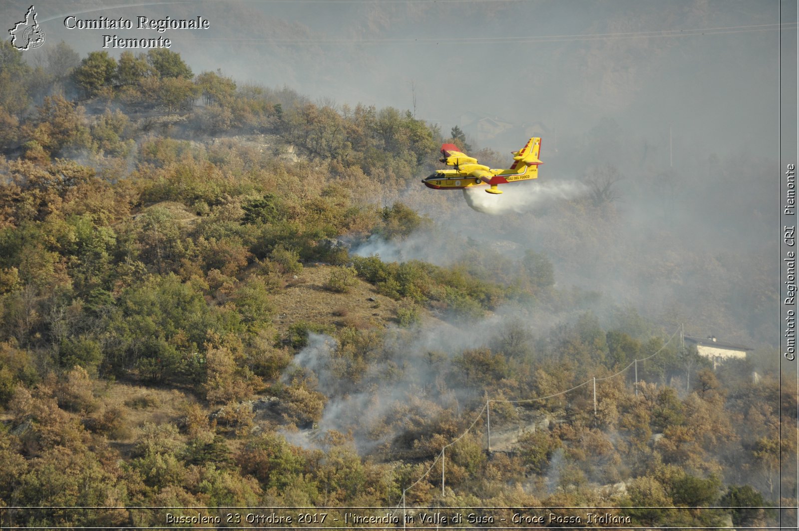 Bussoleno 23 Ottobre 2017 - l'incendio in Valle di Susa - Croce Rossa Italiana- Comitato Regionale del Piemonte