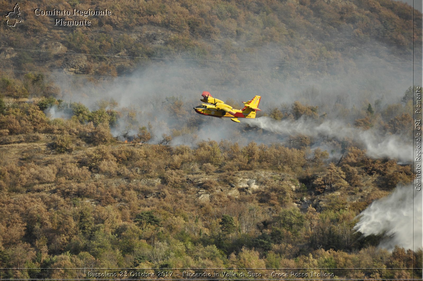 Bussoleno 23 Ottobre 2017 - l'incendio in Valle di Susa - Croce Rossa Italiana- Comitato Regionale del Piemonte