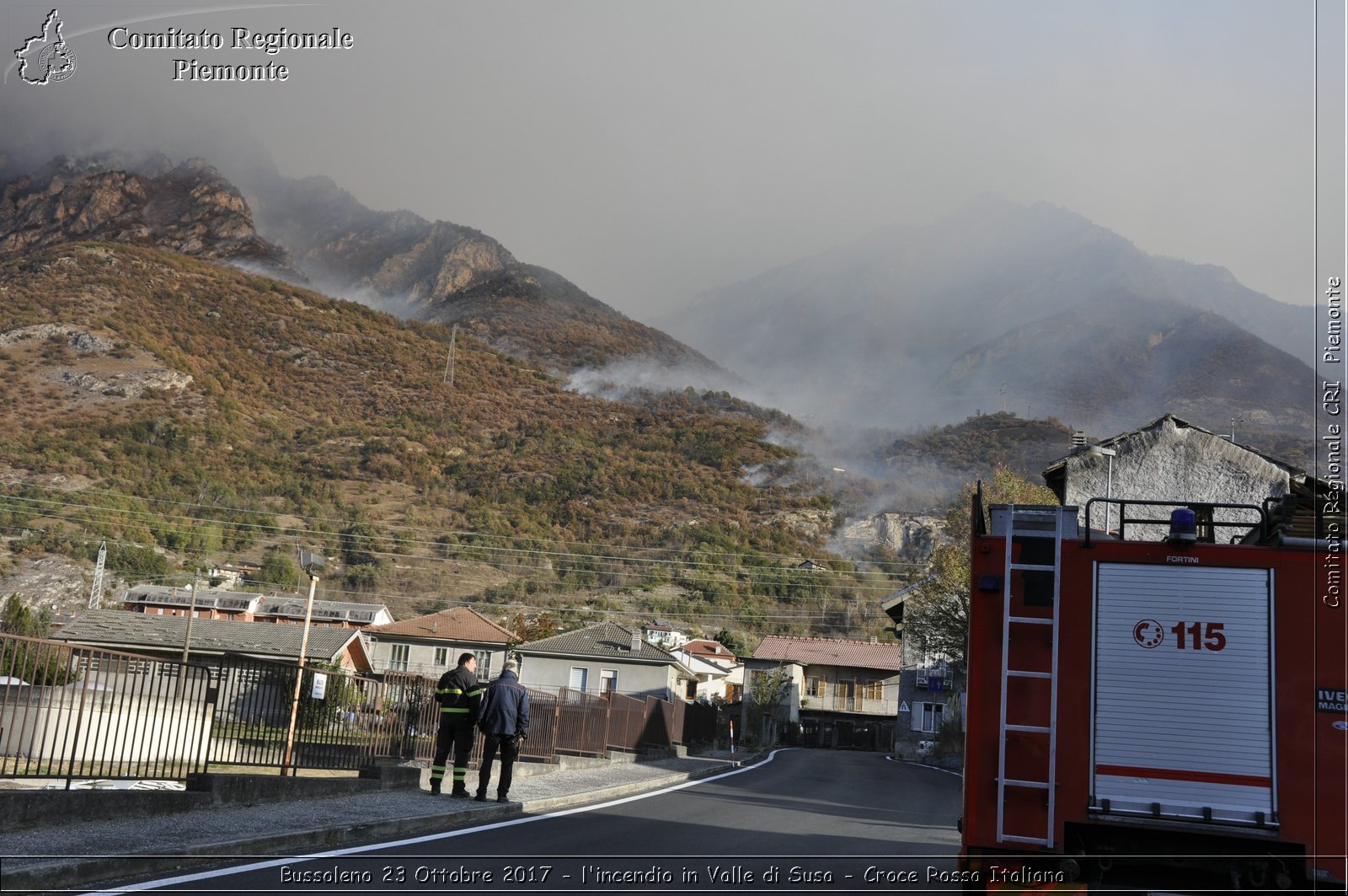 Bussoleno 23 Ottobre 2017 - l'incendio in Valle di Susa - Croce Rossa Italiana- Comitato Regionale del Piemonte