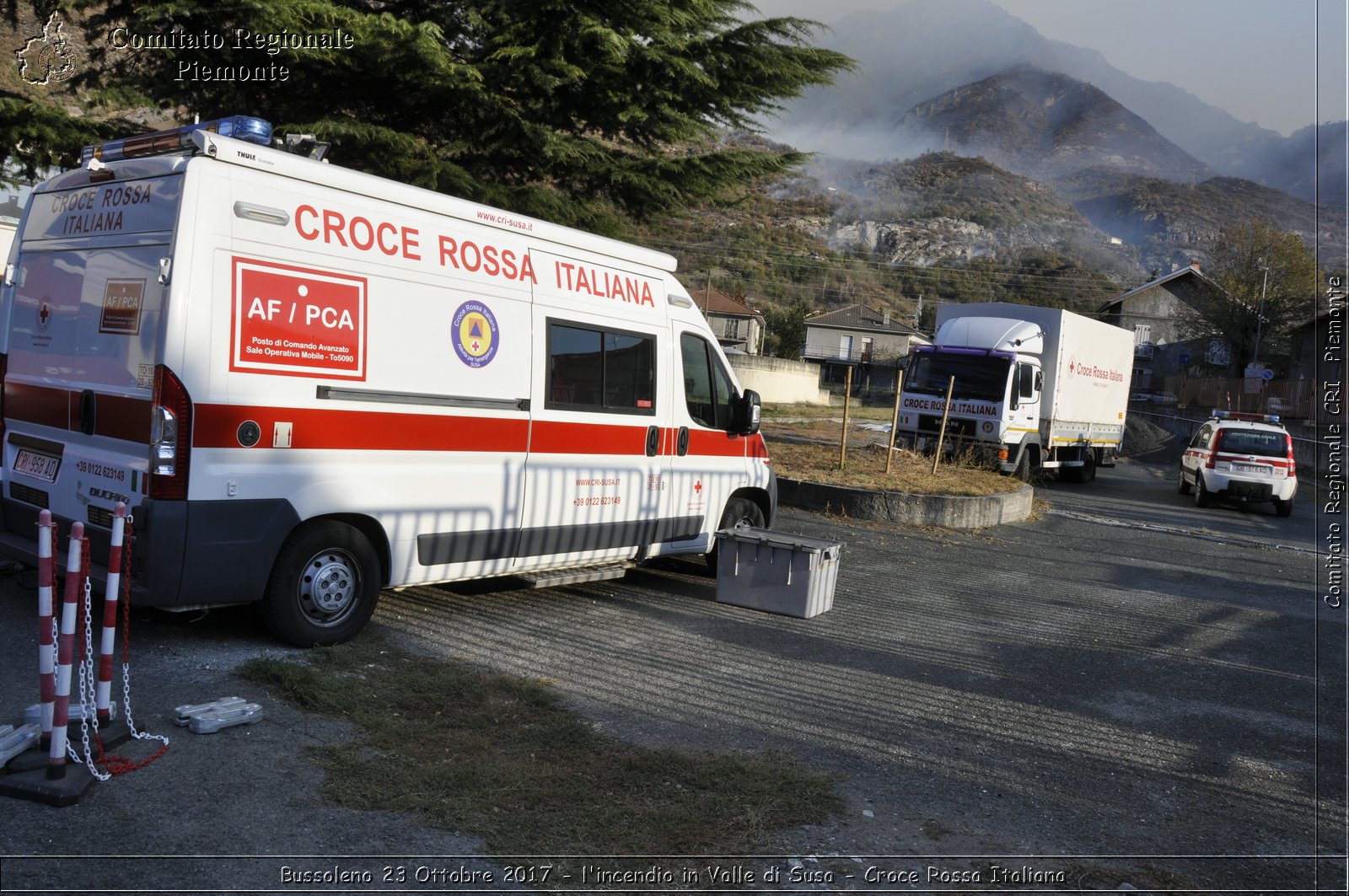 Bussoleno 23 Ottobre 2017 - l'incendio in Valle di Susa - Croce Rossa Italiana- Comitato Regionale del Piemonte