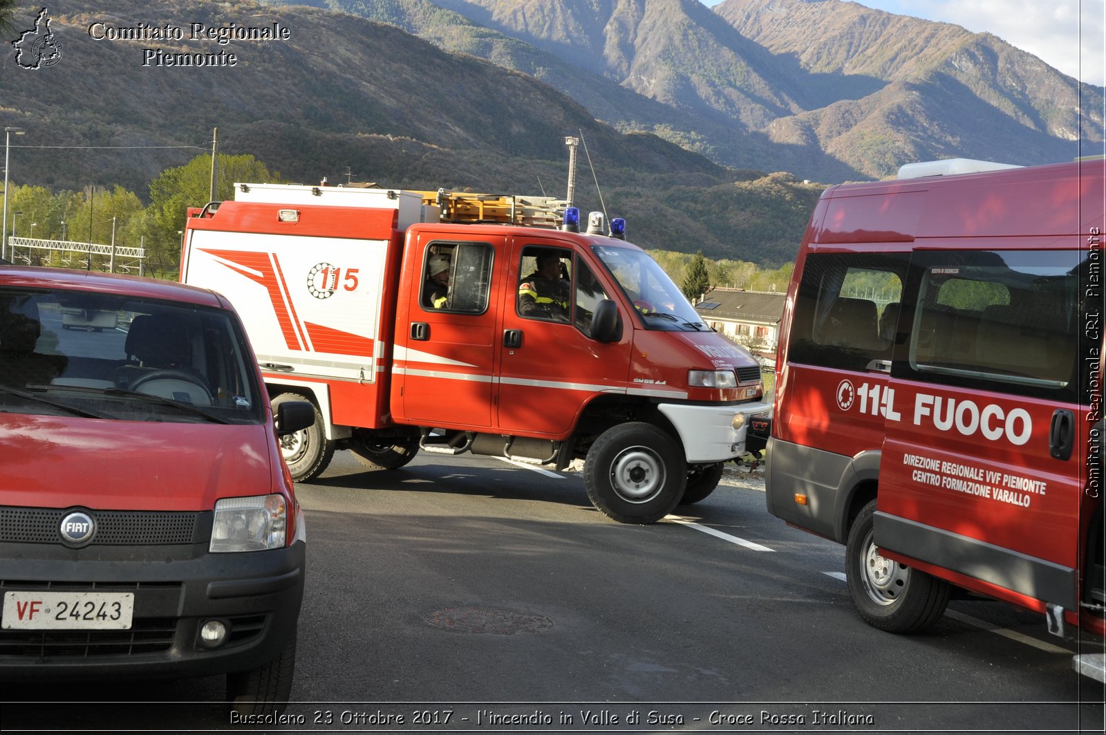 Bussoleno 23 Ottobre 2017 - l'incendio in Valle di Susa - Croce Rossa Italiana- Comitato Regionale del Piemonte