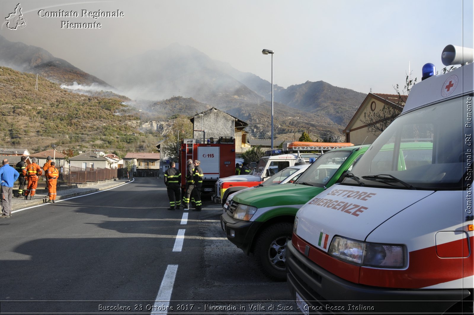 Bussoleno 23 Ottobre 2017 - l'incendio in Valle di Susa - Croce Rossa Italiana- Comitato Regionale del Piemonte