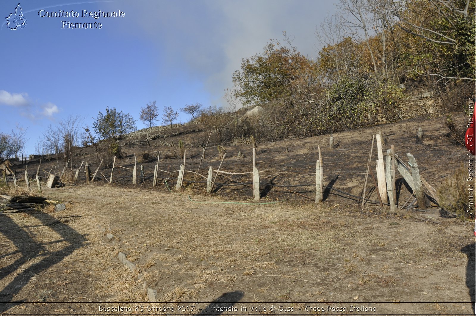 Bussoleno 23 Ottobre 2017 - l'incendio in Valle di Susa - Croce Rossa Italiana- Comitato Regionale del Piemonte