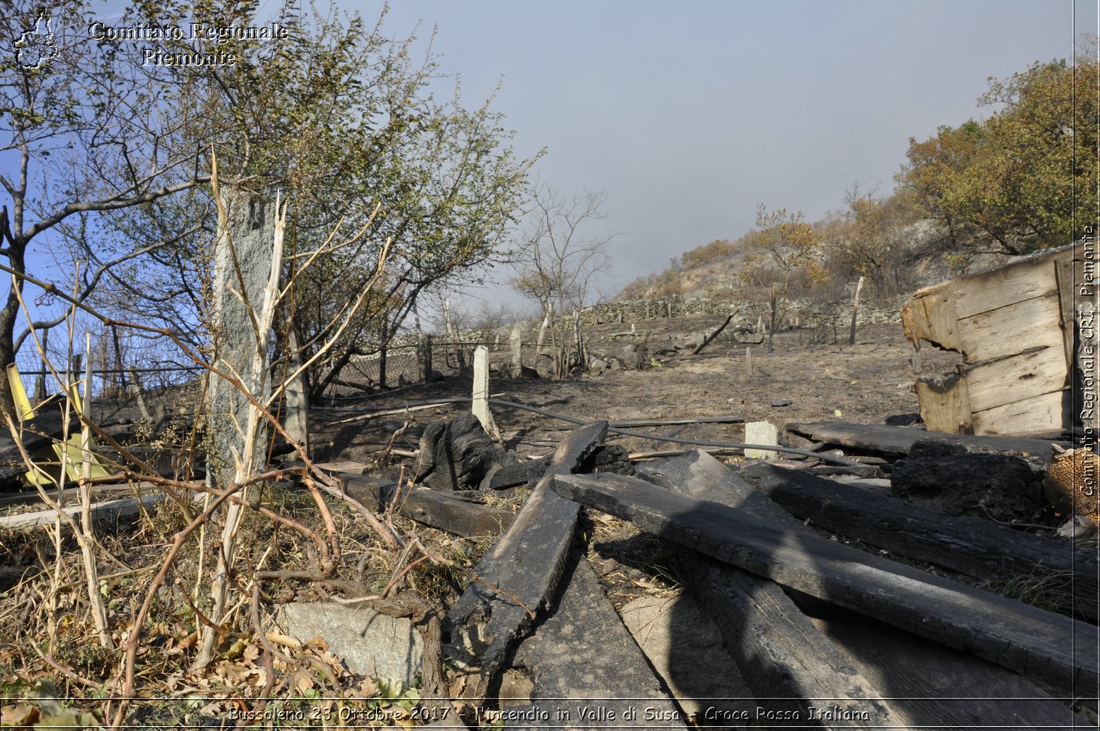 Bussoleno 23 Ottobre 2017 - l'incendio in Valle di Susa - Croce Rossa Italiana- Comitato Regionale del Piemonte