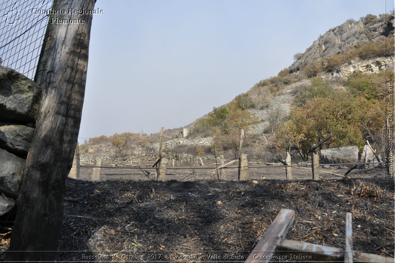 Bussoleno 23 Ottobre 2017 - l'incendio in Valle di Susa - Croce Rossa Italiana- Comitato Regionale del Piemonte