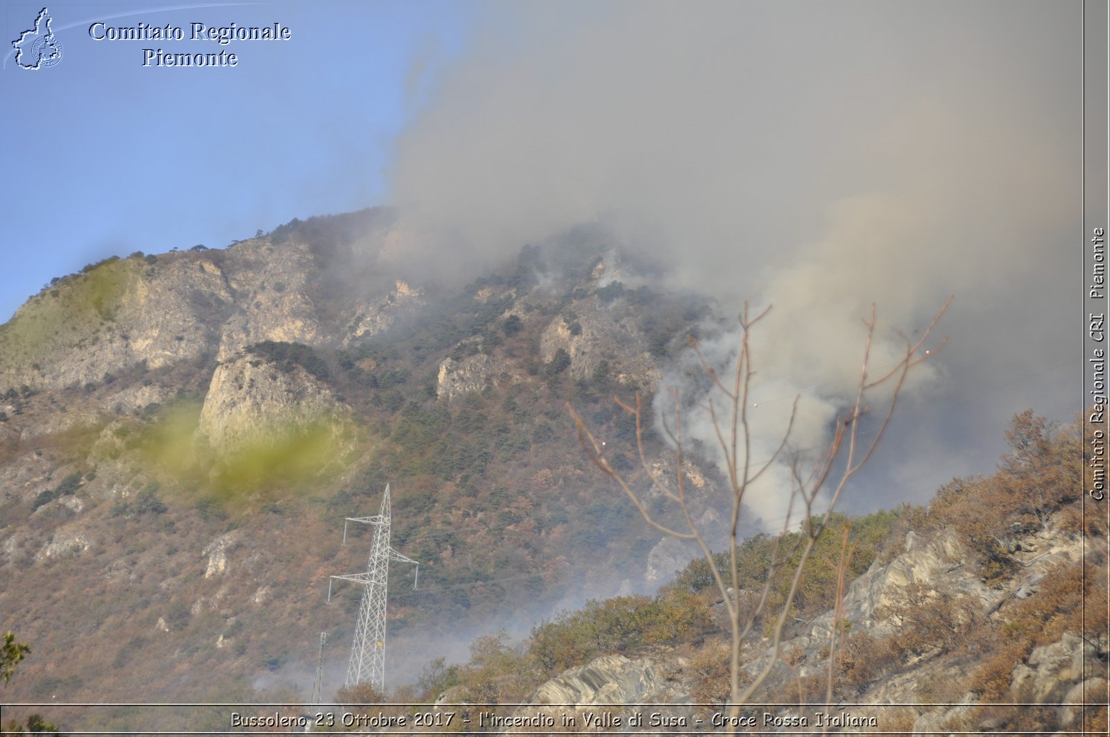 Bussoleno 23 Ottobre 2017 - l'incendio in Valle di Susa - Croce Rossa Italiana- Comitato Regionale del Piemonte