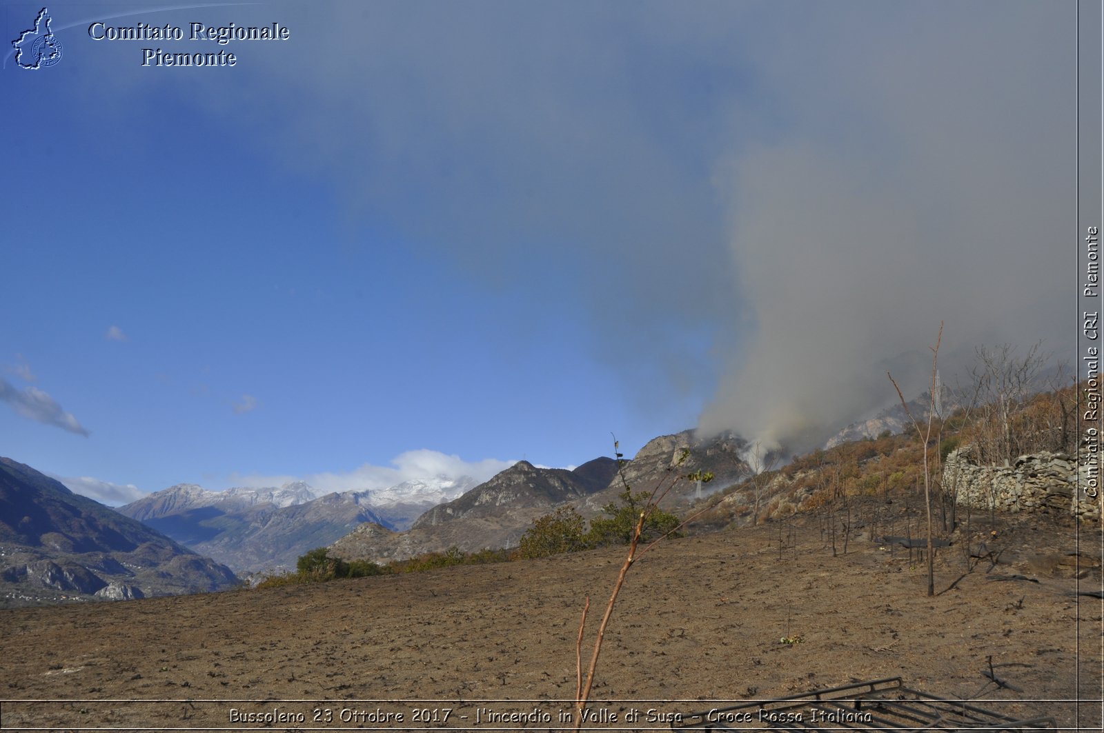 Bussoleno 23 Ottobre 2017 - l'incendio in Valle di Susa - Croce Rossa Italiana- Comitato Regionale del Piemonte