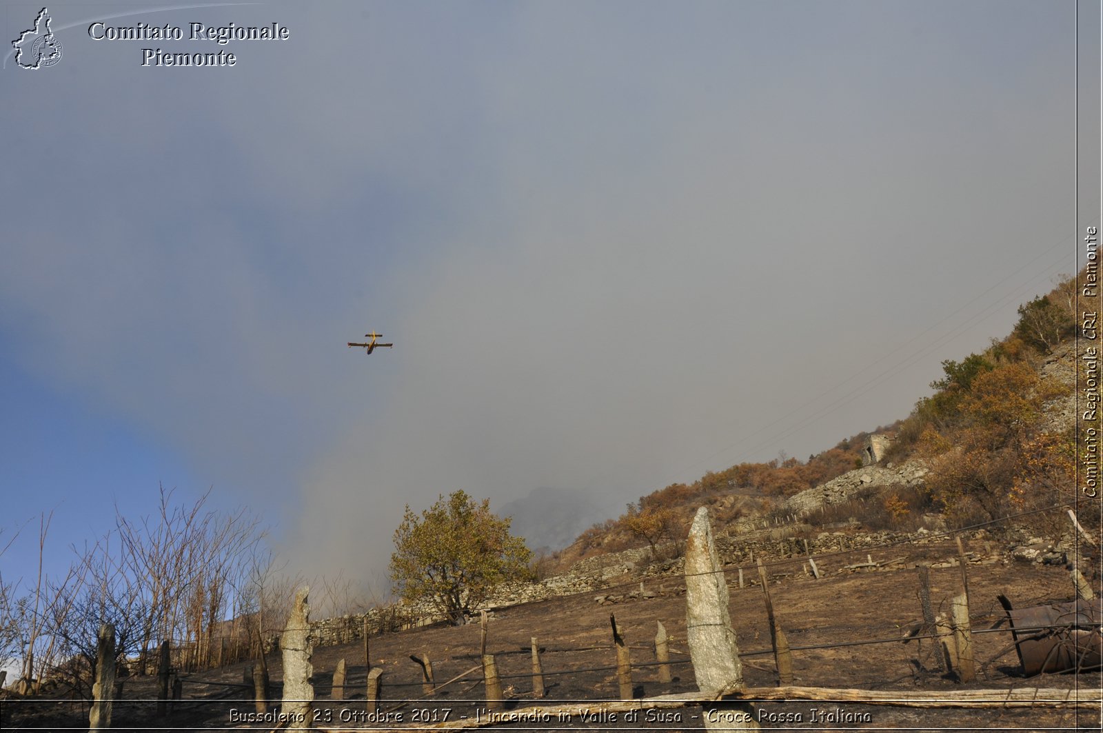 Bussoleno 23 Ottobre 2017 - l'incendio in Valle di Susa - Croce Rossa Italiana- Comitato Regionale del Piemonte