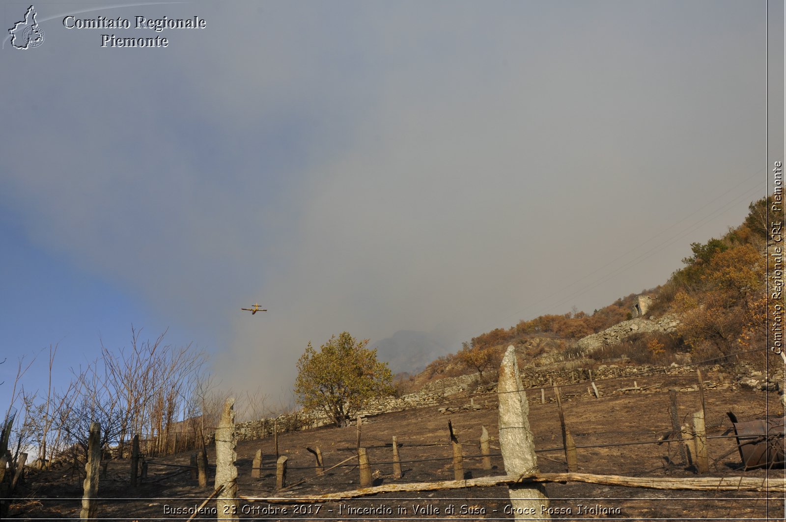 Bussoleno 23 Ottobre 2017 - l'incendio in Valle di Susa - Croce Rossa Italiana- Comitato Regionale del Piemonte