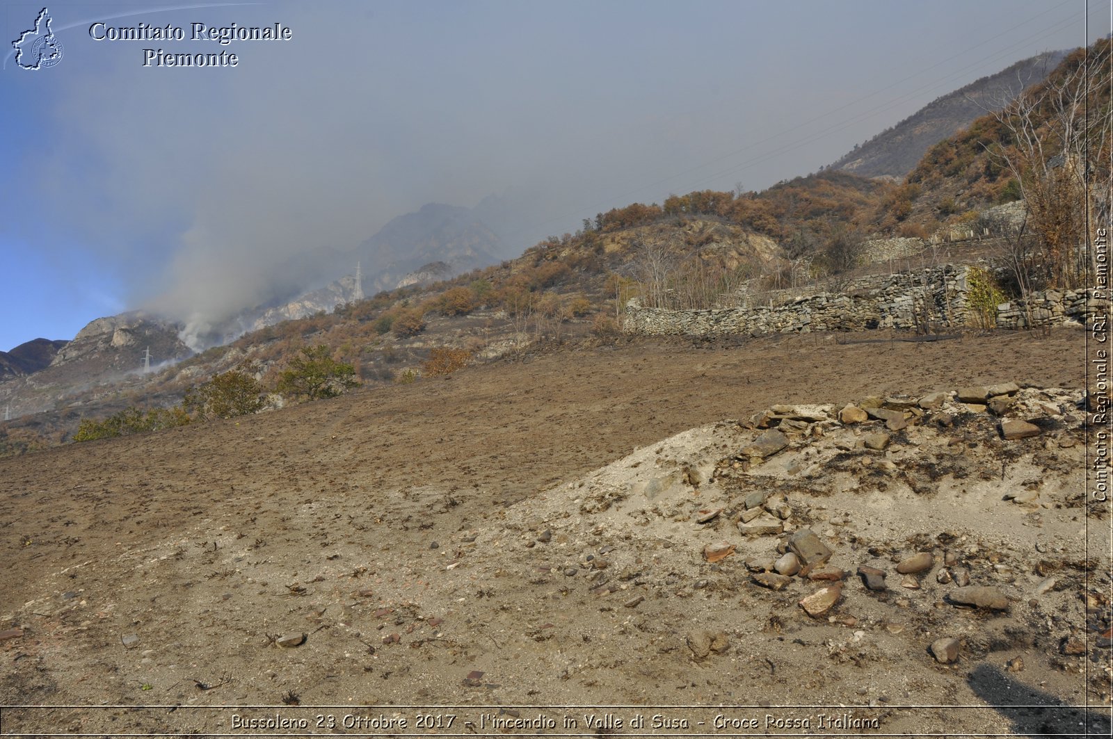 Bussoleno 23 Ottobre 2017 - l'incendio in Valle di Susa - Croce Rossa Italiana- Comitato Regionale del Piemonte