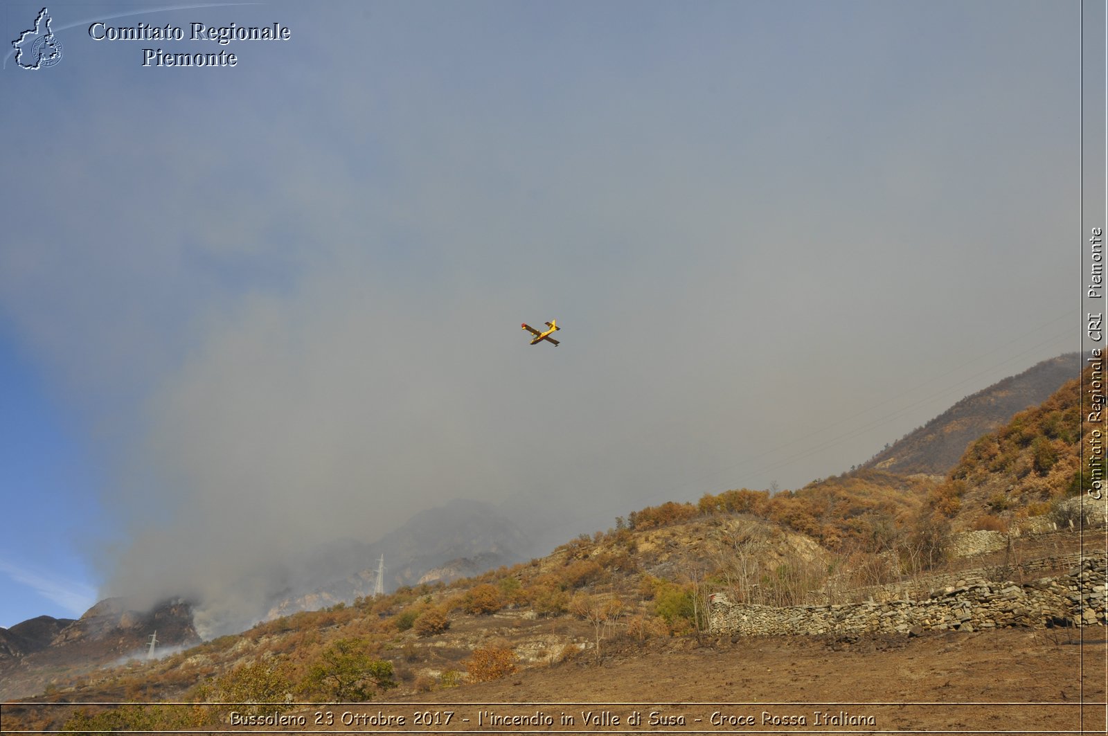 Bussoleno 23 Ottobre 2017 - l'incendio in Valle di Susa - Croce Rossa Italiana- Comitato Regionale del Piemonte