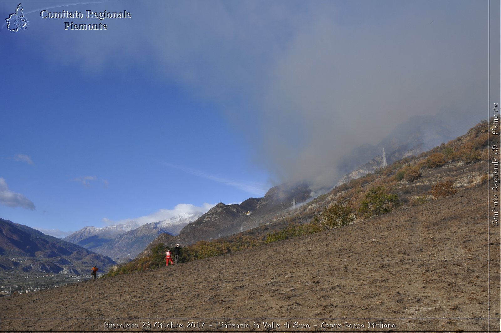 Bussoleno 23 Ottobre 2017 - l'incendio in Valle di Susa - Croce Rossa Italiana- Comitato Regionale del Piemonte