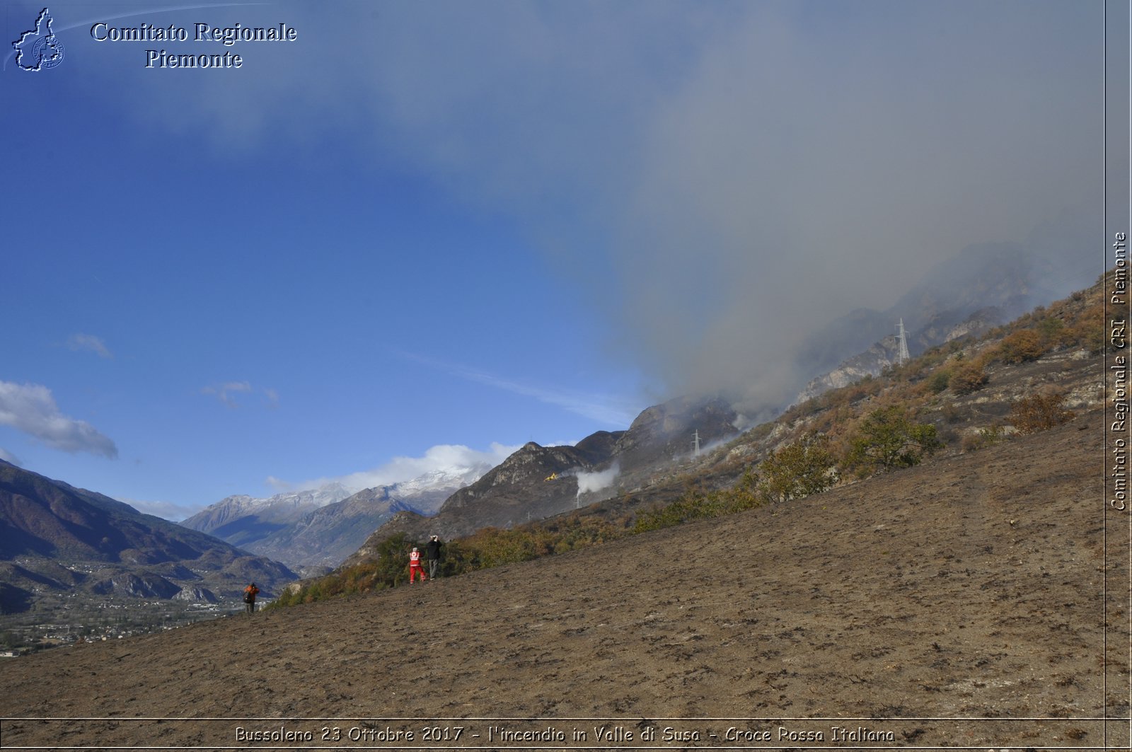 Bussoleno 23 Ottobre 2017 - l'incendio in Valle di Susa - Croce Rossa Italiana- Comitato Regionale del Piemonte