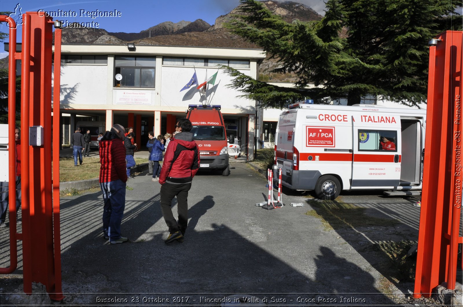 Bussoleno 23 Ottobre 2017 - l'incendio in Valle di Susa - Croce Rossa Italiana- Comitato Regionale del Piemonte