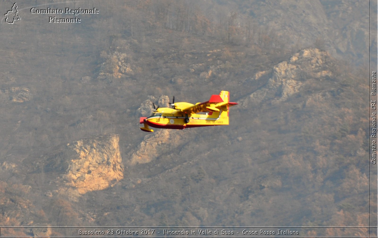 Bussoleno 23 Ottobre 2017 - l'incendio in Valle di Susa - Croce Rossa Italiana- Comitato Regionale del Piemonte