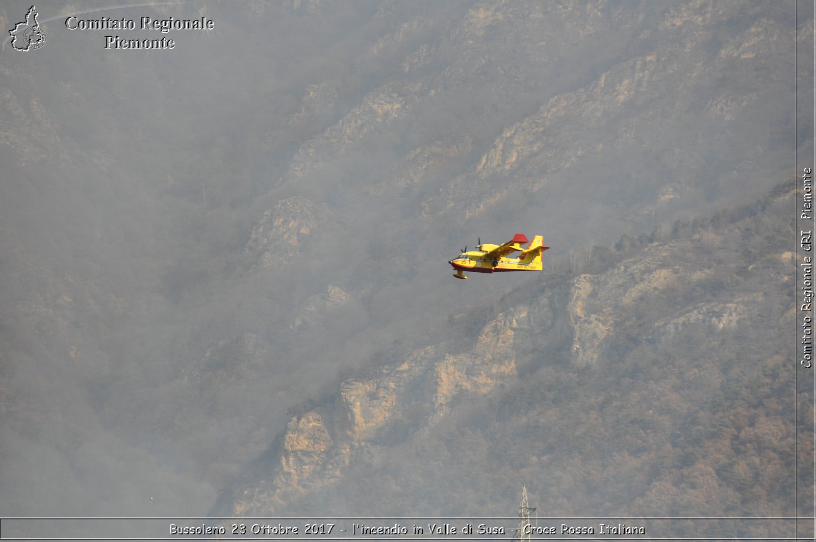 Bussoleno 23 Ottobre 2017 - l'incendio in Valle di Susa - Croce Rossa Italiana- Comitato Regionale del Piemonte