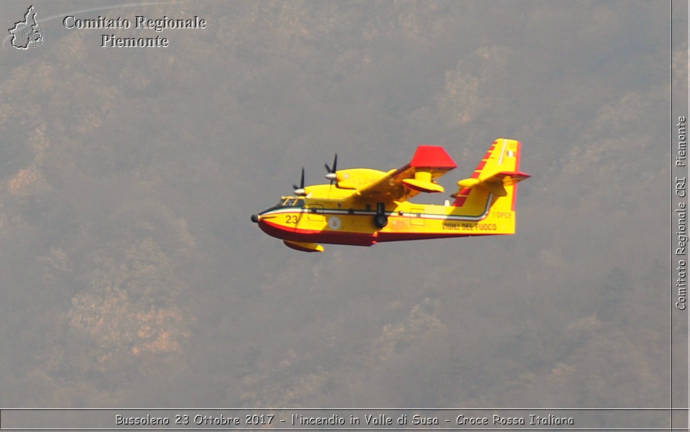 Bussoleno 23 Ottobre 2017 - l'incendio in Valle di Susa - Croce Rossa Italiana- Comitato Regionale del Piemonte