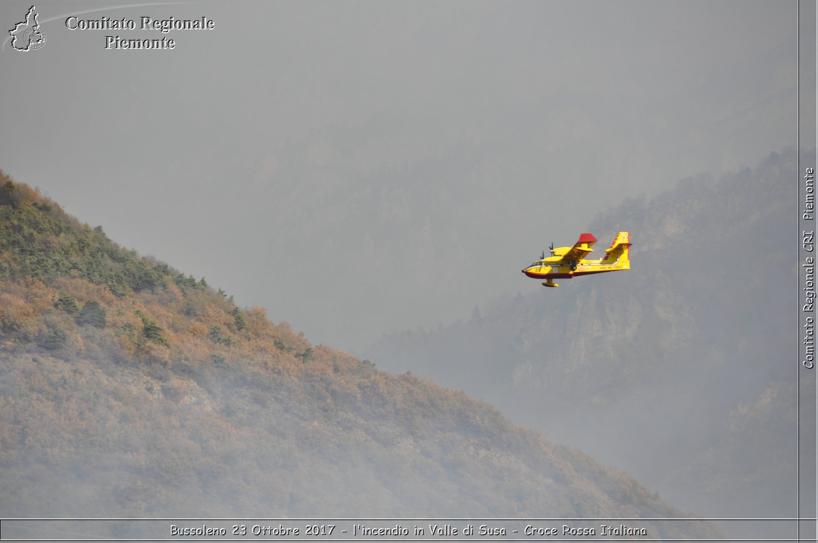 Bussoleno 23 Ottobre 2017 - l'incendio in Valle di Susa - Croce Rossa Italiana- Comitato Regionale del Piemonte